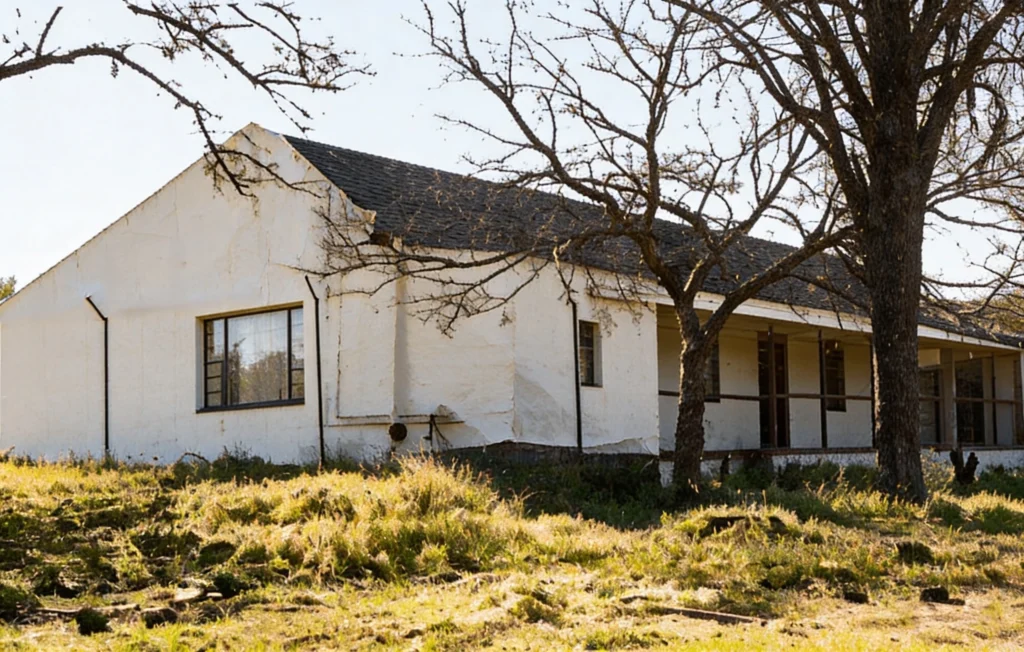 Woonhuis van die bekende Schuttes te Buffeldoorns soos tans gerestoureer.